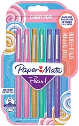 Fineliner Paper Mate Flair Candypop assorti 1.0mm set à 6 stuks