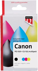 Inktcartridge Quantore Canon PGI-520 CLI-521 2zwart + 3kleur