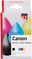 Inktcartridge Quantore Canon PGI-525+CLI-526 2zwart + 3kleur