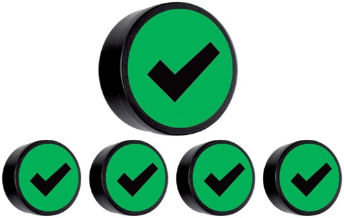 Magneet diameter 35mm v-teken groen zakje van 5 stuks
