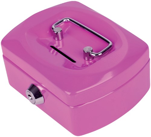 Geldkist Pavo met gleuf 125x95x60mm roze-2