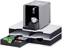 Opbergsysteem Styrodoc Duo A4 zwart/grijs stapelbaar 4 vakken 2 lades-2