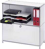 Opbergsysteem Styrodoc Duo A4 zwart/grijs stapelbaar 4 vakken 2 lades-3