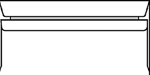 Envelop met venster rechts Office 114x229mm met plakstrip doos van 500 stuks wit