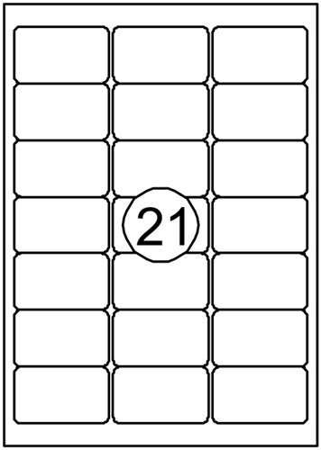 Quantore etiketten 63,5x38,1mm 2100stuks