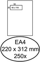 A4 Envelop 220x312mm venster links met plakstrip doos van 250 stuks