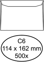 C6 Envelop 114x162mm zonder venster doos van 500 stuks