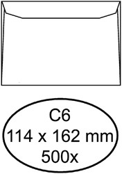 C6 Envelop 114x162mm zonder venster doos van 500 stuks