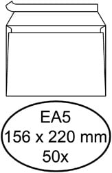 A5 Envelop 156x220mm zonder venster met plakstrip pak van 50 stuks
