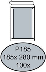 Bordrug enveloppen P185 185x280mm zelfkl. wit 100stuks
