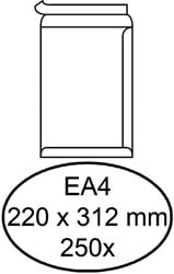 Akte envelop 220x312mm zonder venster met plakstrip doos van 250 stuks