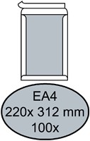 Bordrug enveloppen EA4 220x312mm zelfkl. wit 100stuks