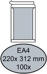 Bordrug enveloppen EA4 220x312mm zelfkl. wit 100stuks