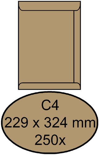 A4 envelop 229 x 324 mm zonder venster doos van 250 stuks