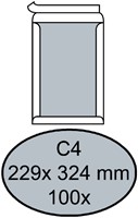 Bordrug enveloppen C4 229x324mm zelfkl. wit 100stuks