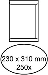Akte envelop zonder venster 230x310mm met plakstrip doos van 250 stuks bruin
