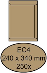 Akte envelop zonder venster Quantore 240x340mm doos van 250 stuks bruin 267 x 371 mm