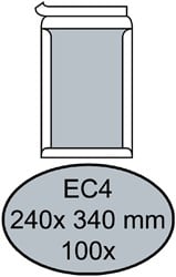 Bordrug enveloppen EC4 240x340mm zelfkl. wit 100stuks
