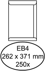 Akte envelop 262x371mm zonder venster Quantore extra sterk doos van 250 stuks wit