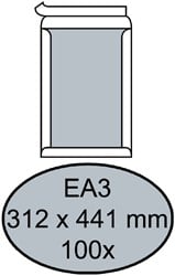Bordrug enveloppen EA3 312x441mm zelfkl. wit 100stuks