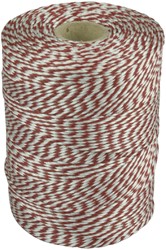 Touw katoen 180meter rood/wit