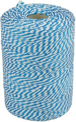 Touw katoen 45meter 50gr blauw/wit