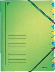 Leitz sorteermap karton 12 vakken groen