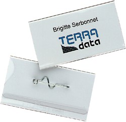 Durable badge met speld 40 x 75 mm