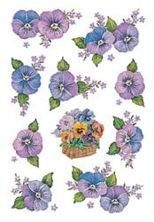 Bloem stickers paars