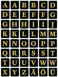 Herma etiketten 4130 13x13Mm letters A-Z zwart op goud