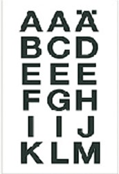 Herma etiketten 4135 20x20mm letters A-Z zwart op transparant