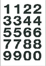 Herma etiketten 4136 20x18mm getallen 0-9 zwart op transparant