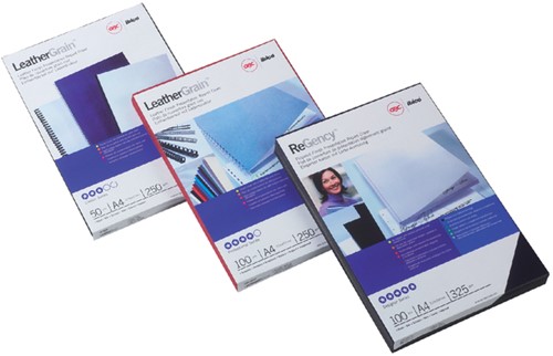 Schutblad lederlook A4 GBC zwart 100stuks-2