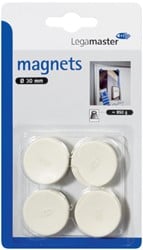 Magneet diameter 30mm wit pak van 4 stuks