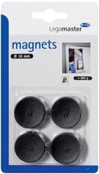 Magneet diameter 30mm zwart pak van 4 stuks
