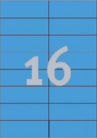 Avery Etiketten ILC ft 105 x 37 mm, 1600 etiketten per doos, 16 per blad, kleur: blauw-3