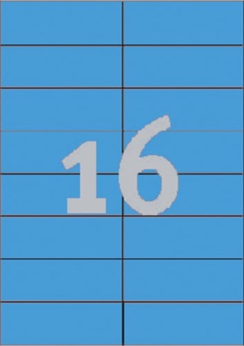 Avery Etiketten ILC ft 105 x 37 mm, 1600 etiketten per doos, 16 per blad, kleur: blauw-3