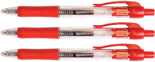 Gelpennen Quantore grip drukknop 0.7mm rood-3