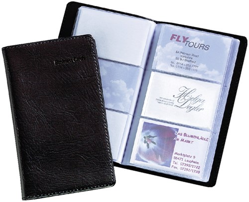 Visitekaartmap Sigel Leder Zwart 120 Kaartjes-2