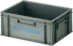 Papierbak verzamelbak kunststof 40x30x17.5cm grijs