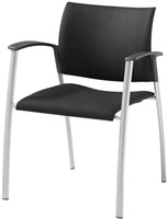Vergaderstoel zwart ProLine Style aluminium frame