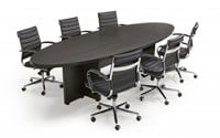 Ovale vergadertafel XTR Darkwood 320x120cm