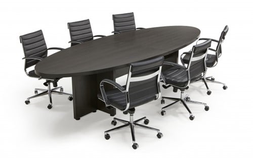 Ovale vergadertafel XTR Darkwood 320x120cm