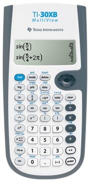 Texas wetenschappelijke rekenmachine TI-30XB Multiview werkt op batterijen