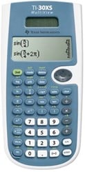 Texas wetenschappelijke rekenmachine TI-30XS Multiview werkt op zonnecellen en batterijen