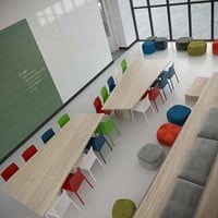Whiteboard muur met bedrukking
