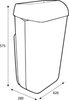 Afvalbak voor toilet en sanitair Katrin wit met deksel 50 liter-3