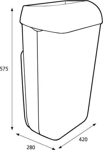 Afvalbak voor toilet en sanitair Katrin wit met deksel 50 liter-3