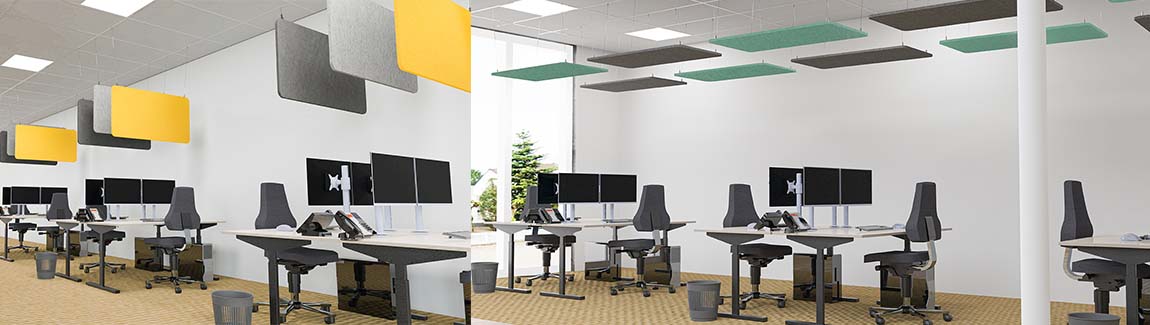 Akoestische plafondpanelen rechthoekig