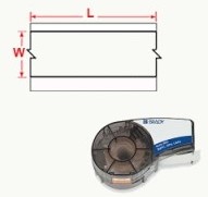 Brady label 19mm zwart op wit nylon